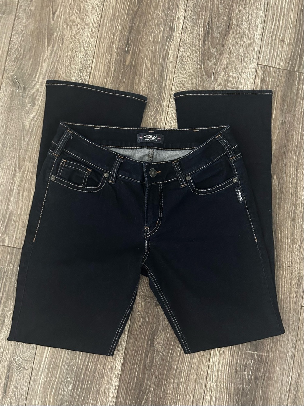 Silver Jeans Suki Slim Boot Women's Dark Wash Stretch Size 33x33